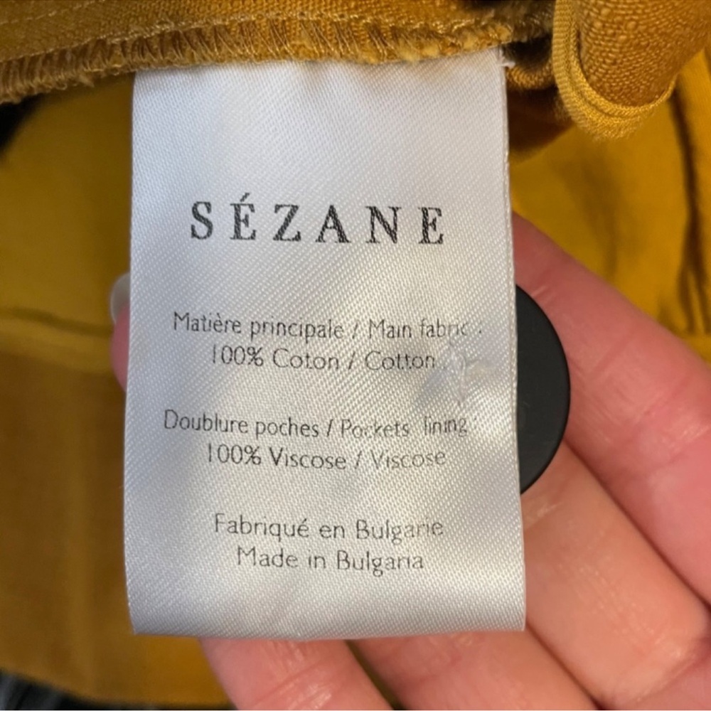 Sezane Armando Yellow Ochre Cotton Wide Leg Trouser Size 40 (8) Like New! - Picture 6 of 6
